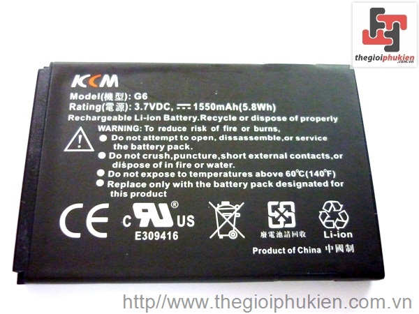 Pin KCM HTC G6/G8 1550mAh