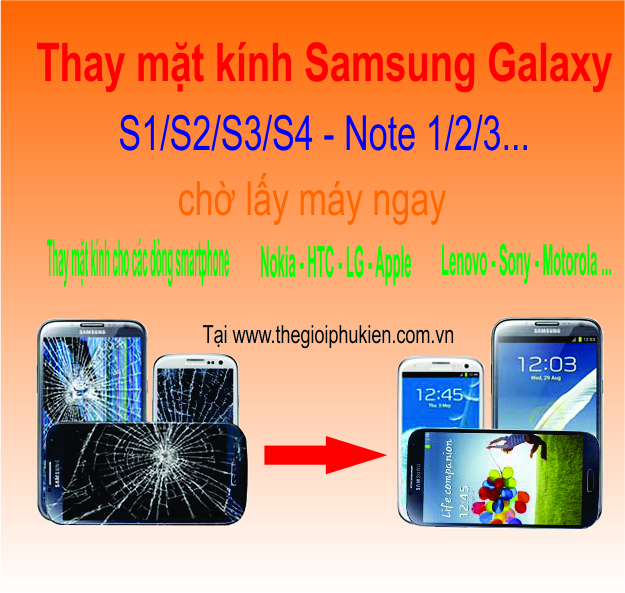 Thay mặt kính Samsung S7e S8 S8 Plus S9 Note 5 Note 8