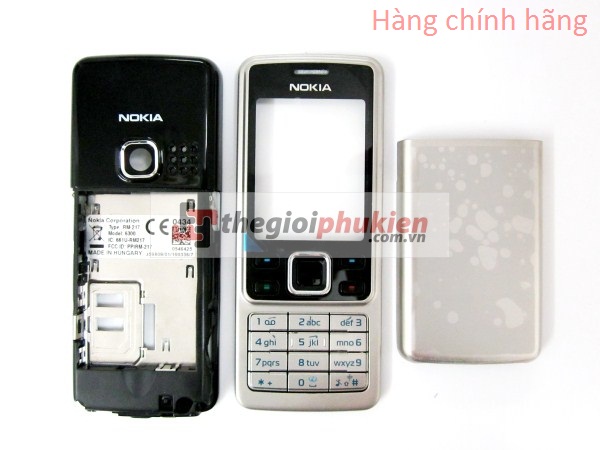 Vỏ Nokia 6300 Bạc Full bộ Công ty